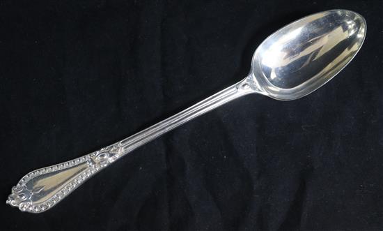 A Victorian silver fancy pattern basting spoon, by George Adams, London, 1875, 7 oz.